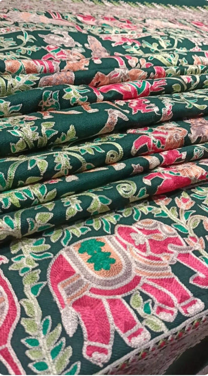 Exclusive Pashmina Shawl With Intricate Animal Designs