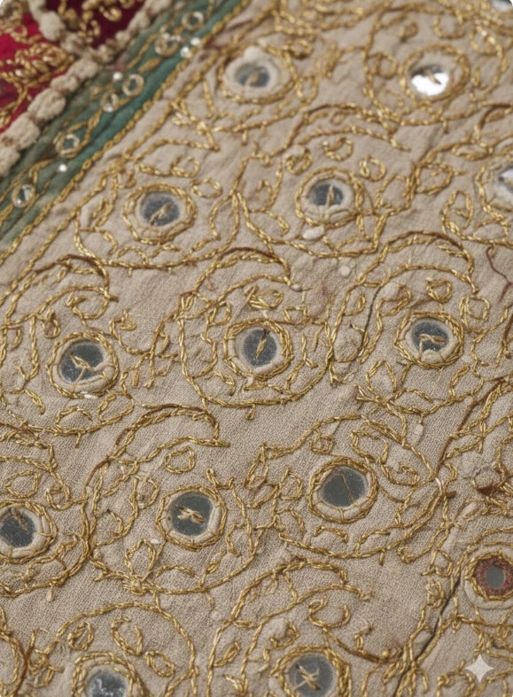 Vintage Kutch Indian Tapestry | Embroidered Patchwork Boho Wall Hanging