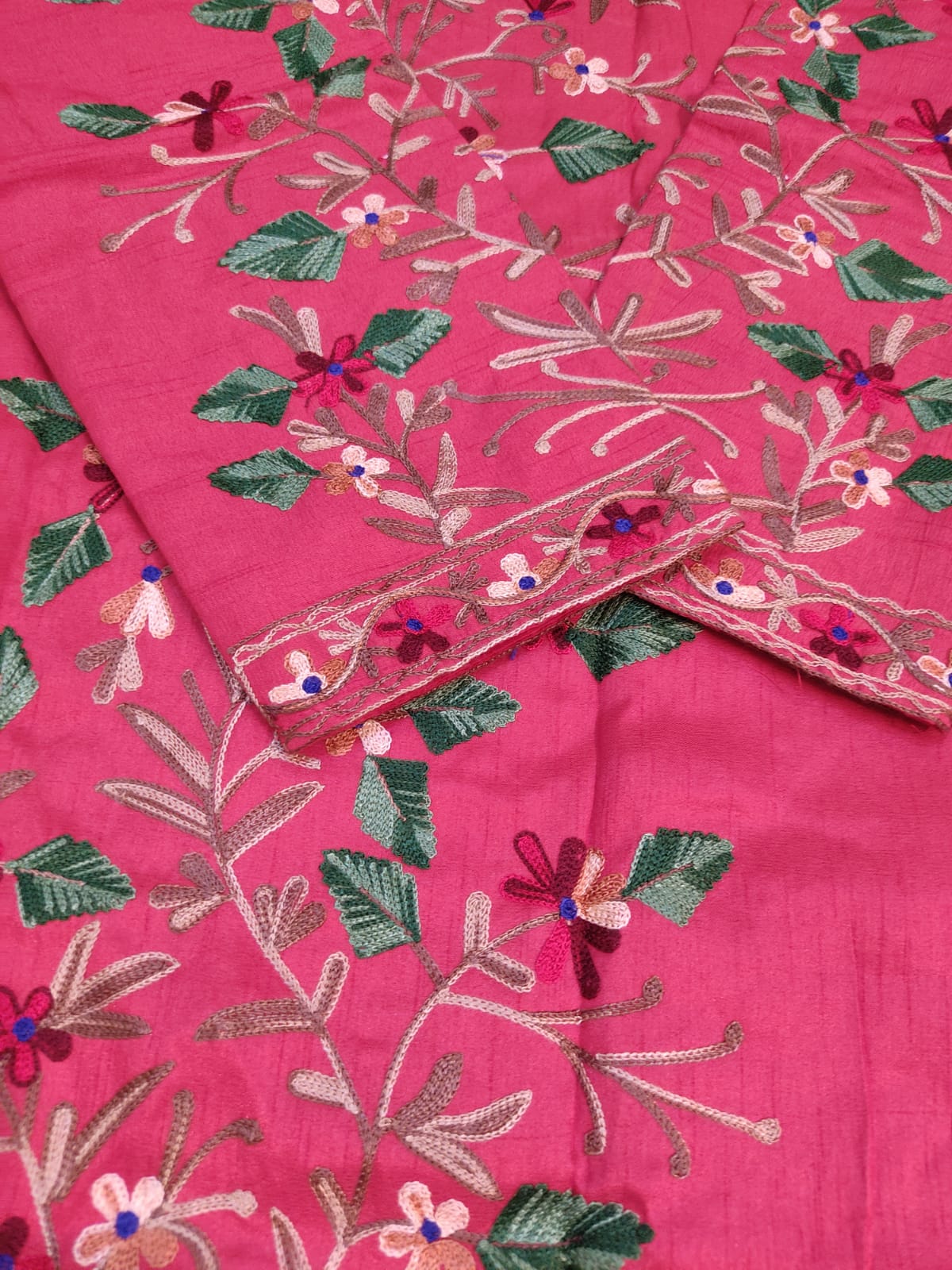 Artisan-Crafted Kashmiri Aari Embroidered Jacket - Red Floral Statement Coat