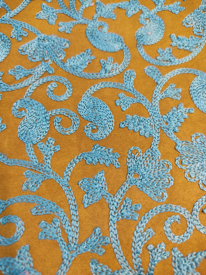 Teal and Pink Longline Coat - Formal Winter Jacket - Unique Dress Coat - Modest Collar Jacket