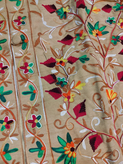 Floral Embroidered Long Coat  Artisan Made Fall/Winter Outerwear