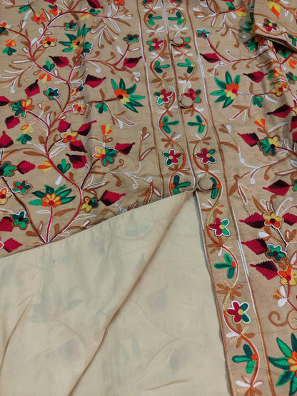 Floral Embroidered Long Coat  Artisan Made Fall/Winter Outerwear