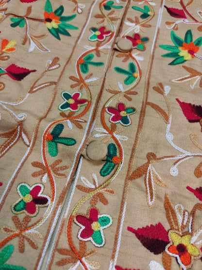 Floral Embroidered Long Coat  Artisan Made Fall/Winter Outerwear