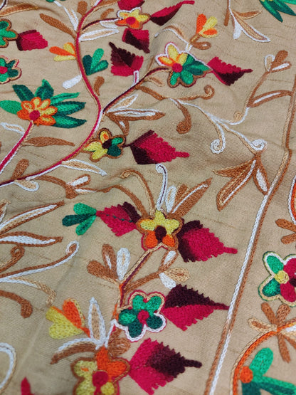 Floral Embroidered Long Coat  Artisan Made Fall/Winter Outerwear