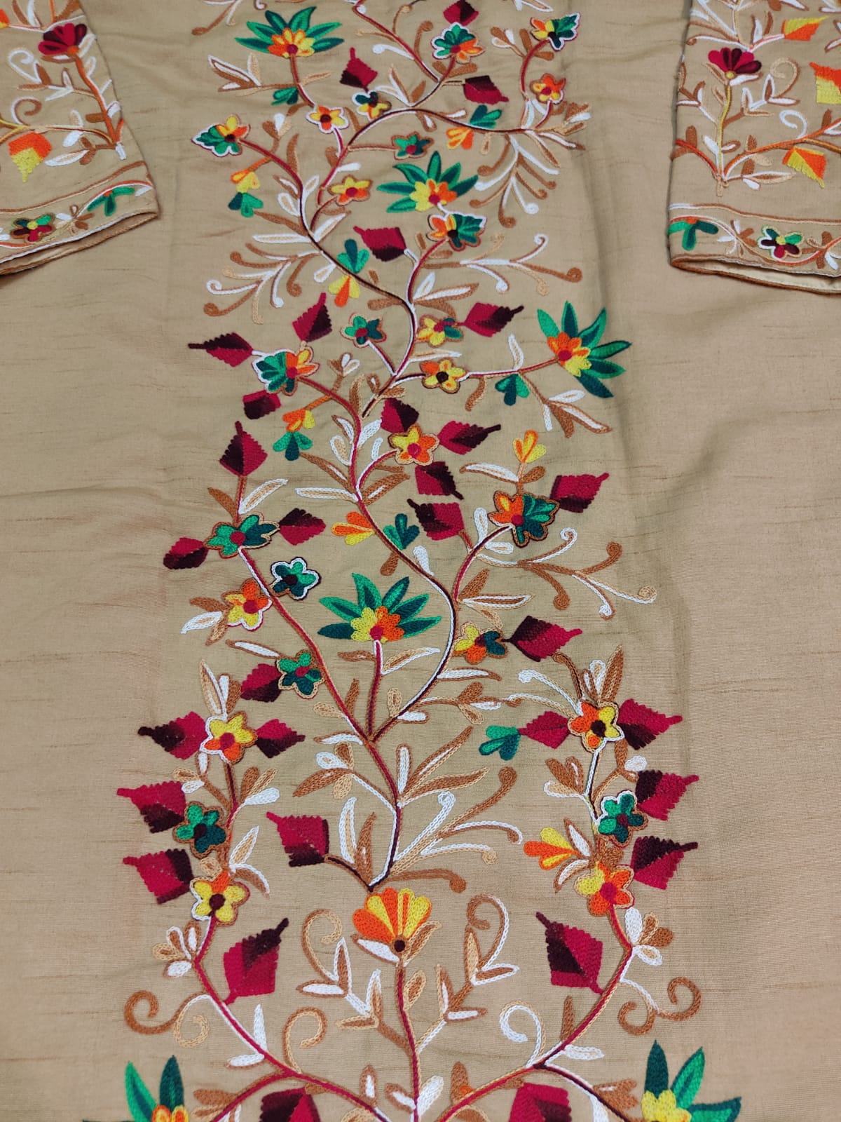 Floral Embroidered Long Coat  Artisan Made Fall/Winter Outerwear