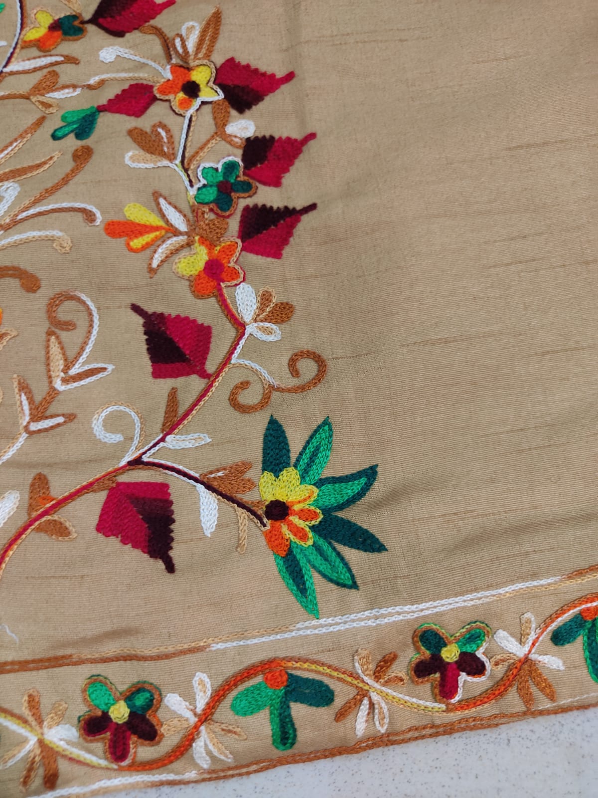 Floral Embroidered Long Coat  Artisan Made Fall/Winter Outerwear