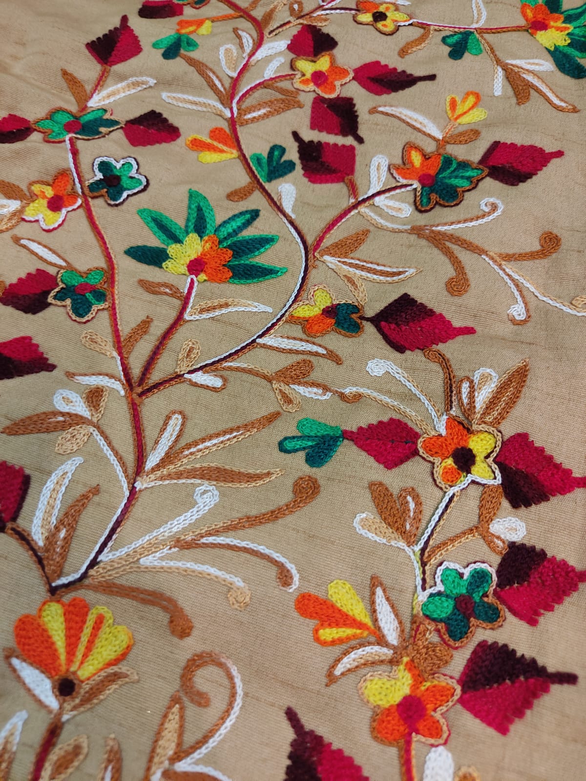 Floral Embroidered Long Coat  Artisan Made Fall/Winter Outerwear