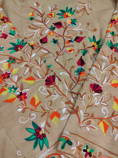 Floral Embroidered Long Coat  Artisan Made Fall/Winter Outerwear