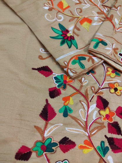 Floral Embroidered Long Coat  Artisan Made Fall/Winter Outerwear