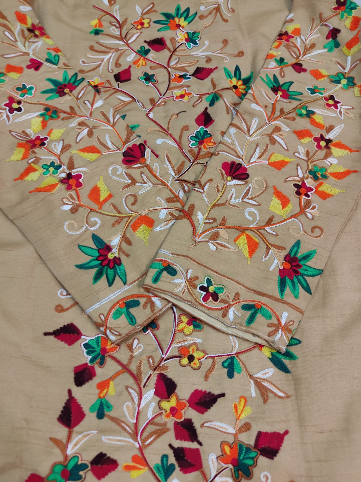 Floral Embroidered Long Coat  Artisan Made Fall/Winter Outerwear