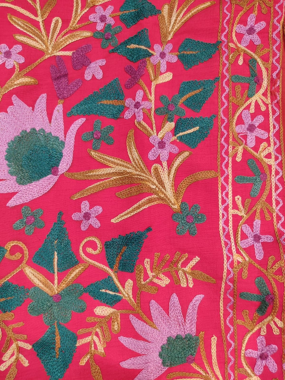 Artisan-Crafted Kashmiri Aari Embroidered Jacket - Red Floral Statement Coat