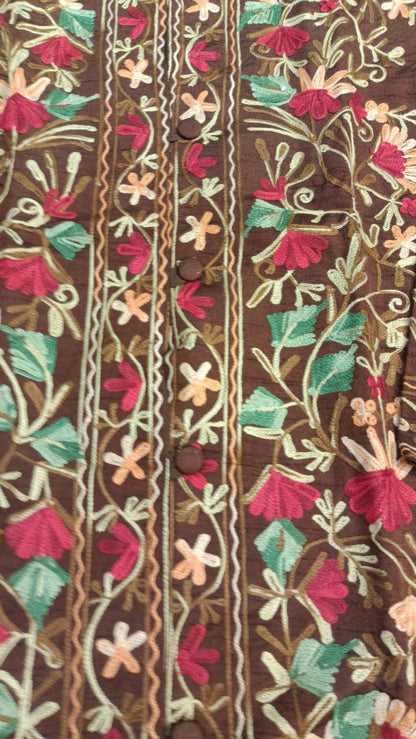 Kashmiri Aari Silk Jacket/Coat brown