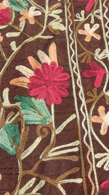 Kashmiri Aari Silk Jacket/Coat brown