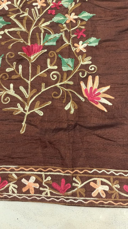 Kashmiri Aari Silk Jacket/Coat brown