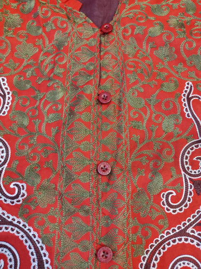Artisan-Crafted Kashmiri Aari Embroidered Jacket - Floral Statement Coat