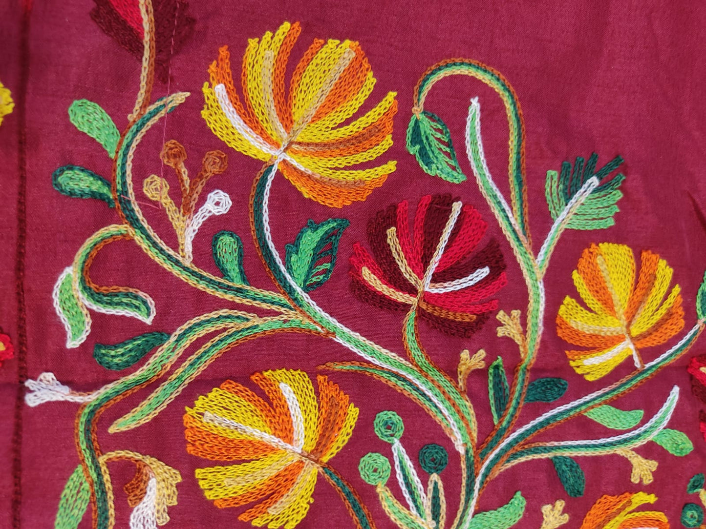 Artisan-Crafted Kashmiri Aari Embroidered Jacket - Floral Statement Coat