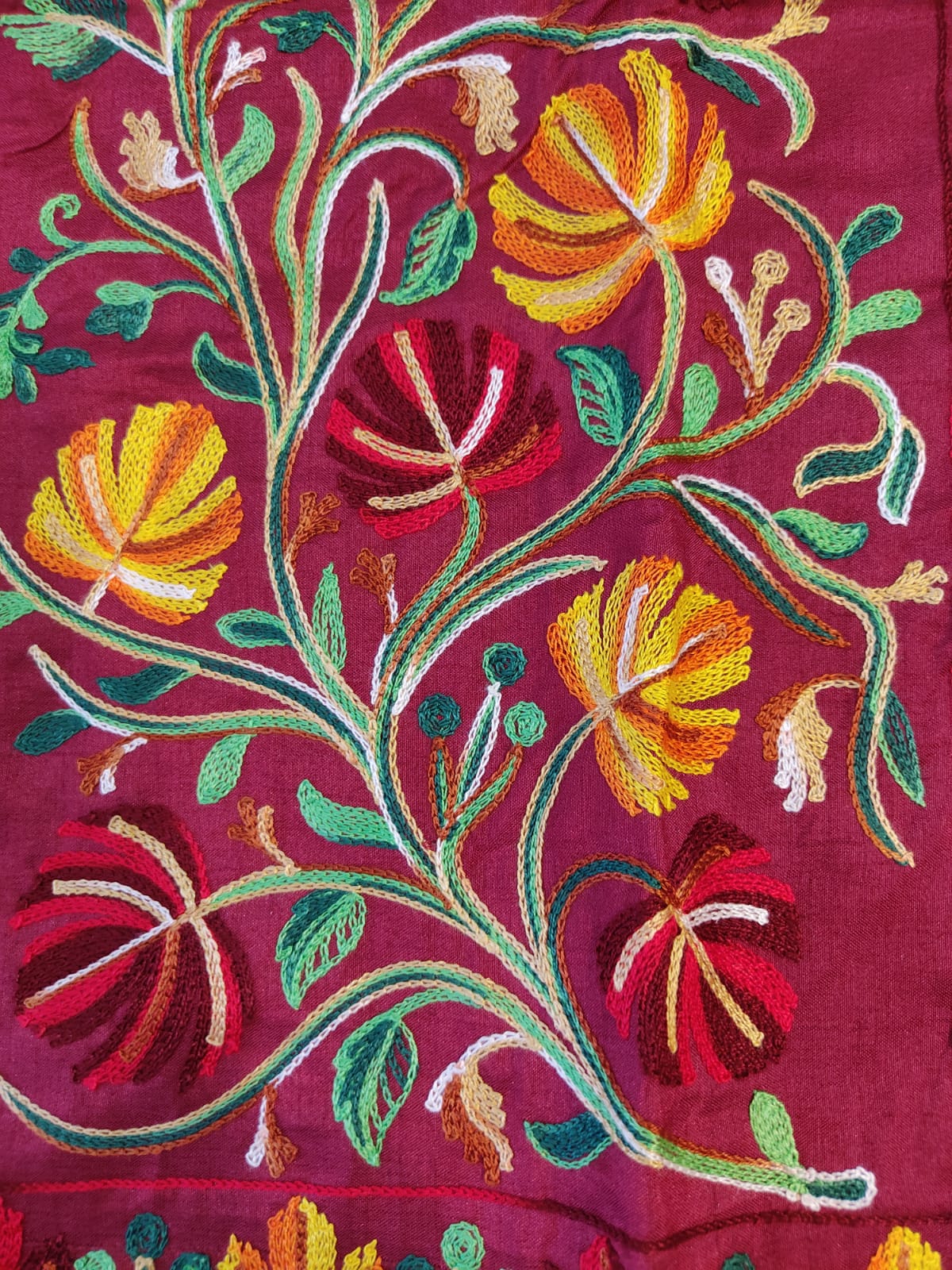 Artisan-Crafted Kashmiri Aari Embroidered Jacket - Floral Statement Coat