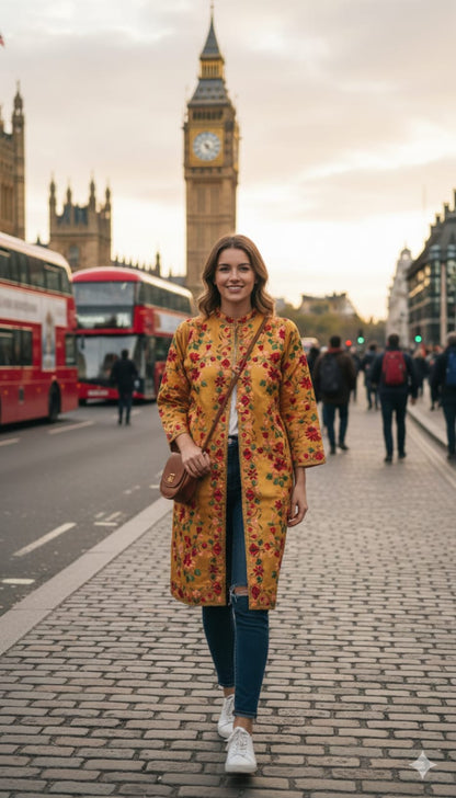 Luxury Kashmiri Coat - Embroidered, Elegant