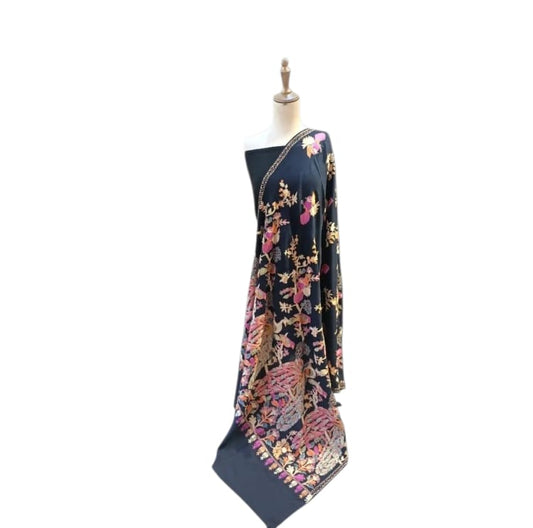 Exquisite peacock embroidery Pashmina Shawl