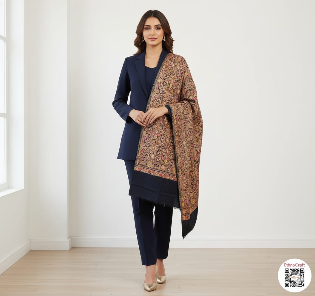 Heavy Embroidered Pashmina Shawl - Unique and Elegant