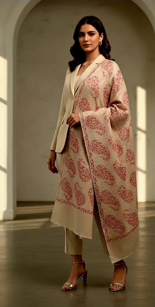 Aari Embroidery Pashmina Shawl