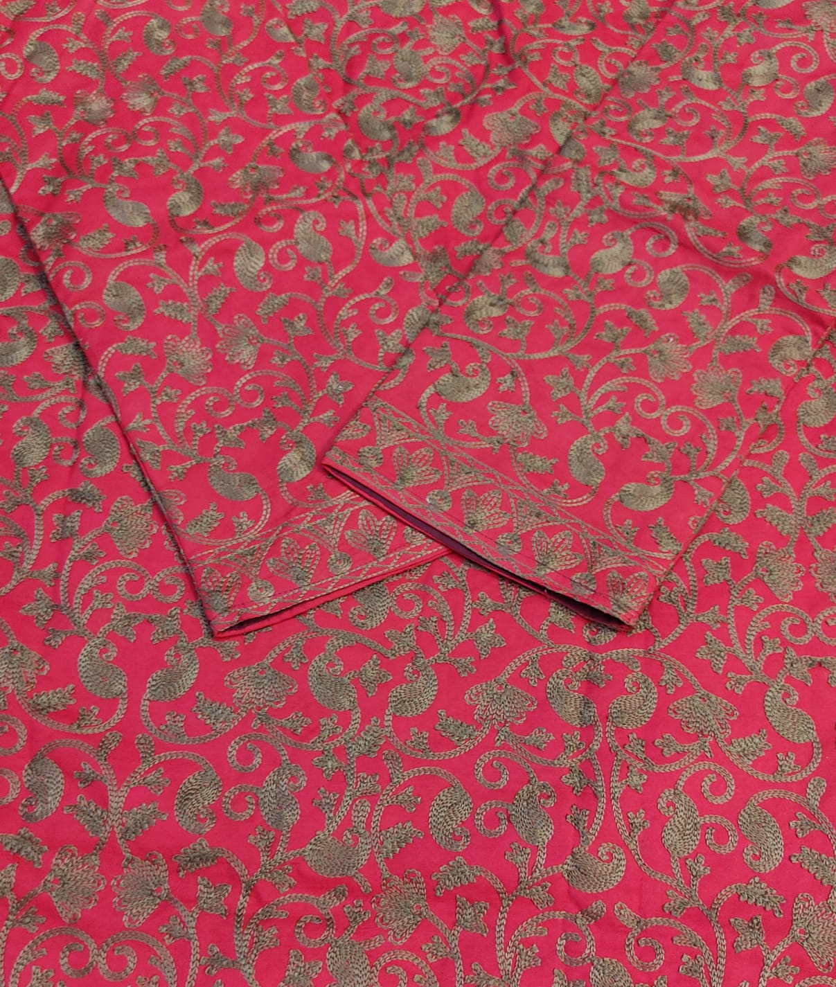 Artisan-Crafted Kashmiri Aari Embroidered Jacket - Floral Statement Coat