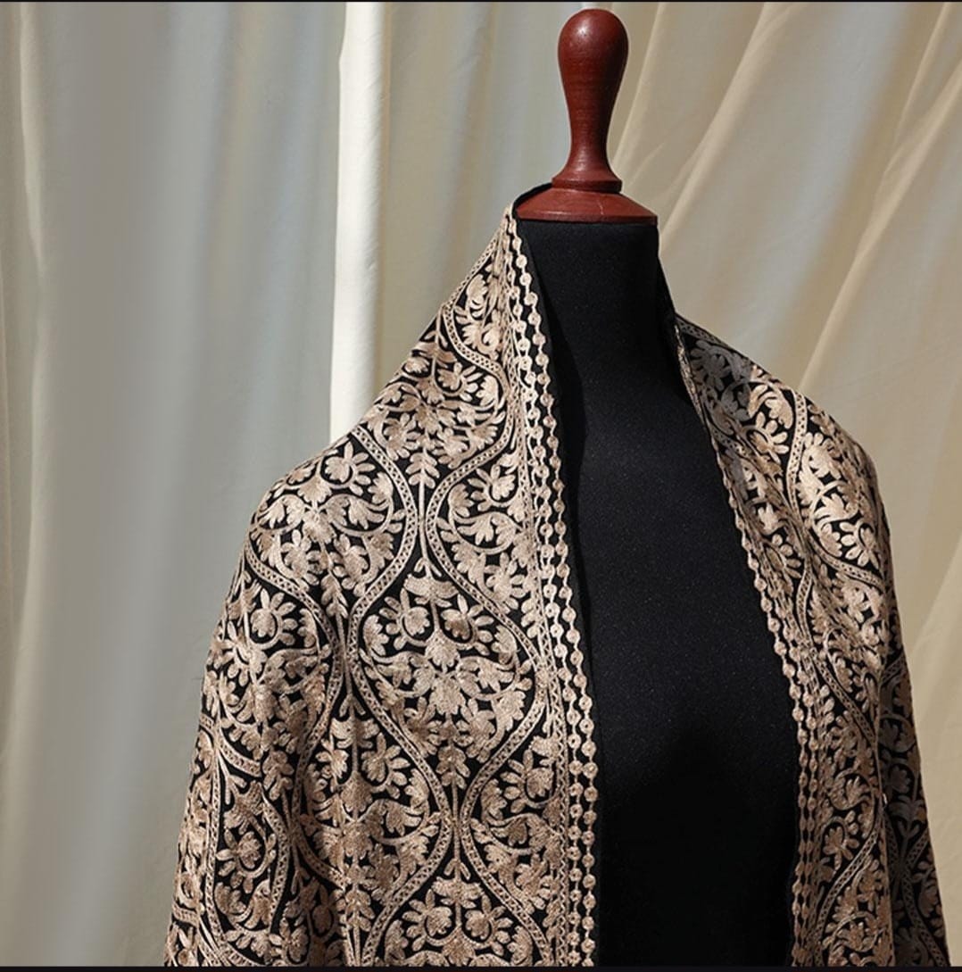 Black beige Kashmiri Pashmina Shawl