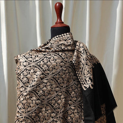 Black beige Kashmiri Pashmina Shawl