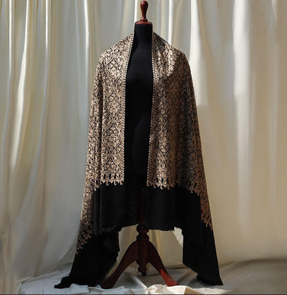 Black beige Kashmiri Pashmina Shawl