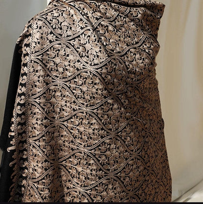 Black beige Kashmiri Pashmina Shawl
