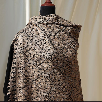 Black beige Kashmiri Pashmina Shawl