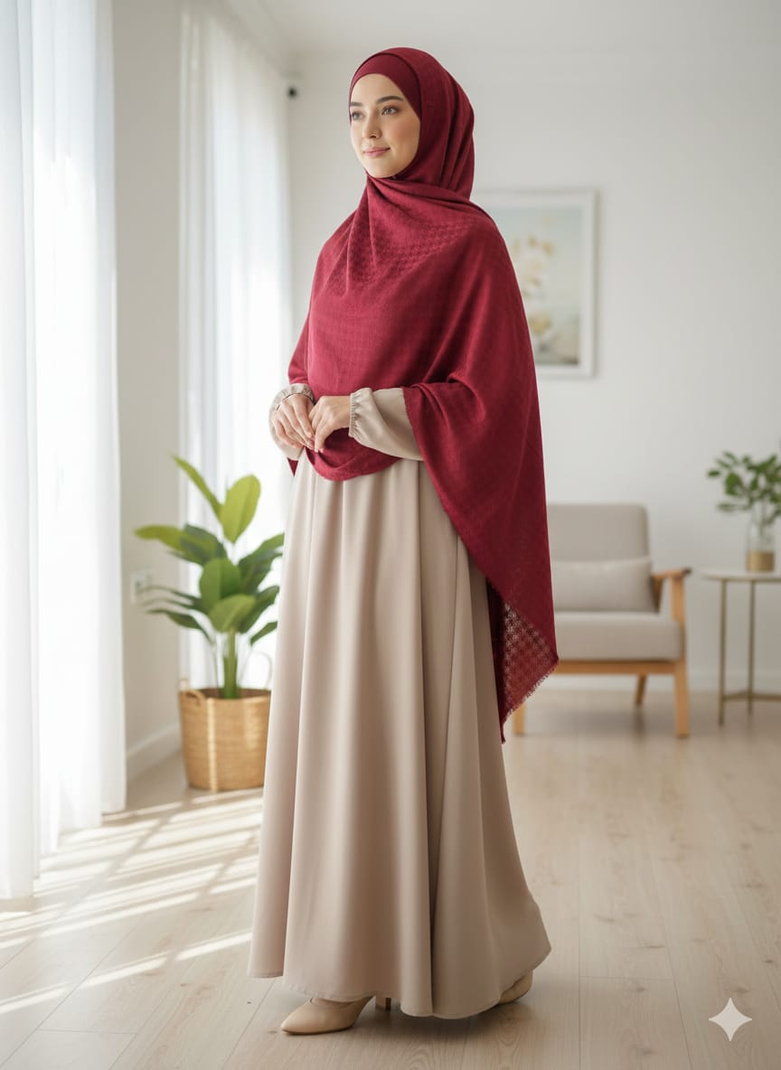 Classic Solid maroon Wool/Pashmina Stole