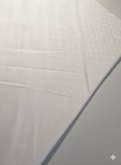 Luxurious Wool Blend Self-Stripe Fringed Stole | off white