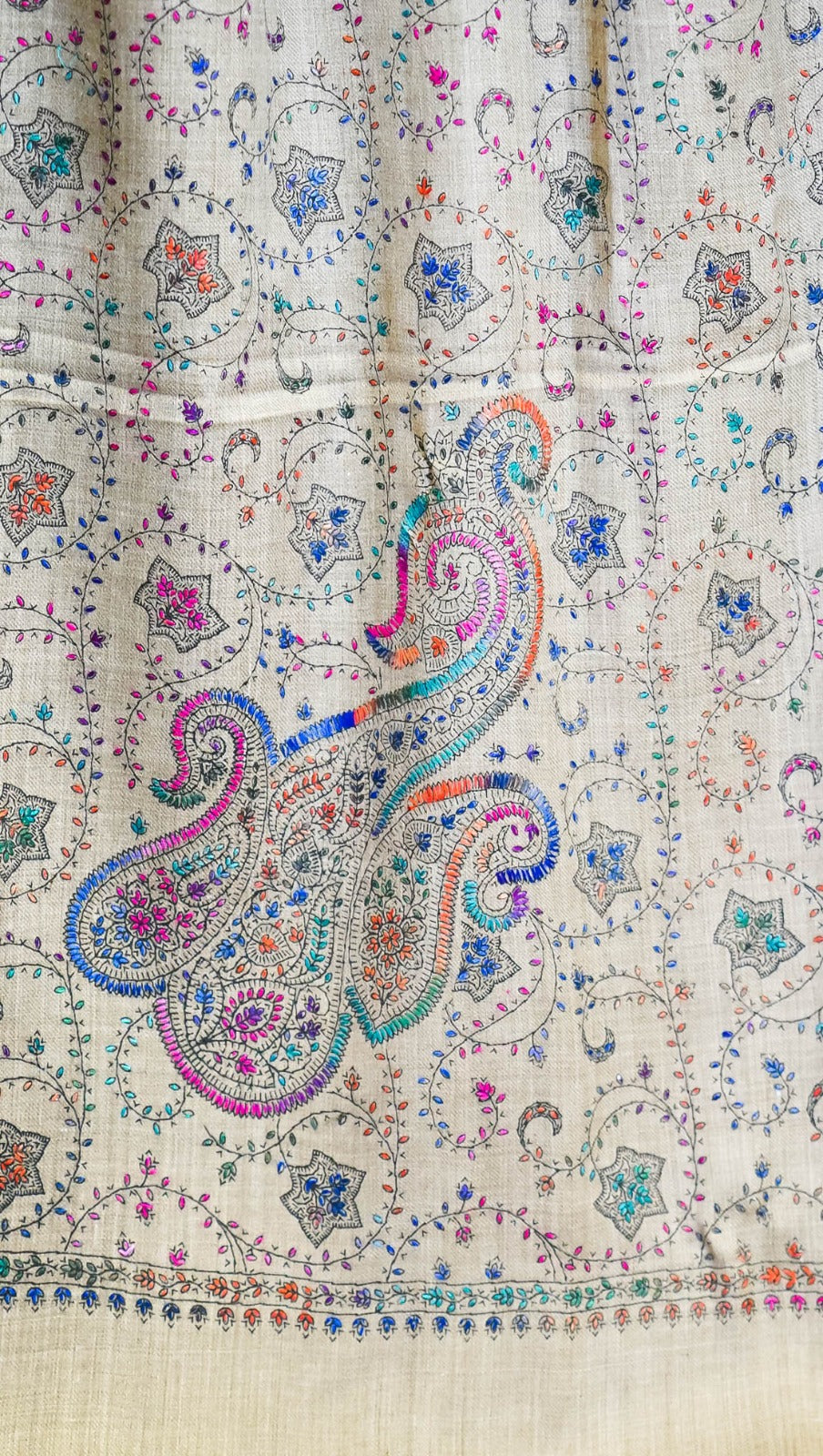 Handcrafted Sozni Embroidered Pashmina Shawl