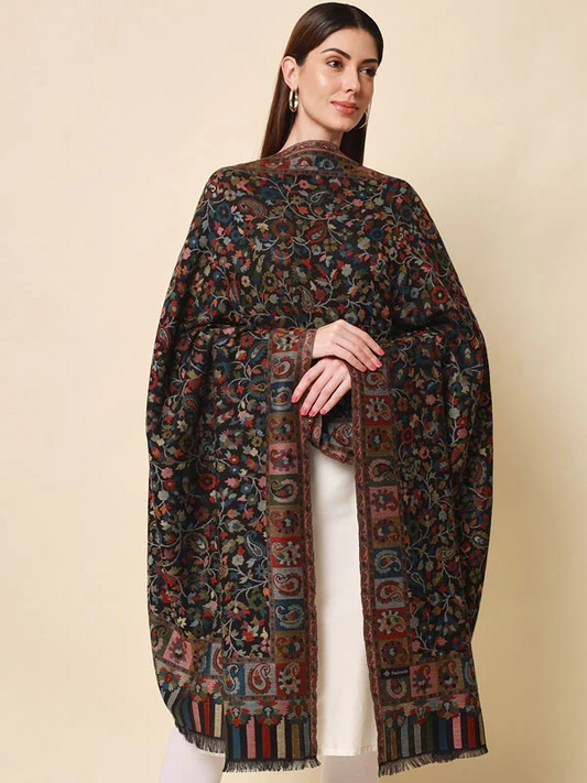 Women's Bahaar Kaani Wool Blend Kashmiri Shaw