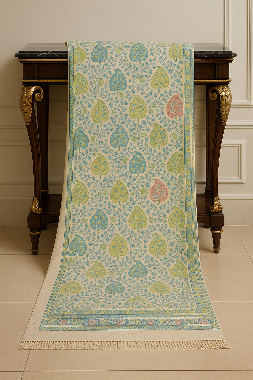 Printed Pashmina Shawl  Elegant Pastel Motifs