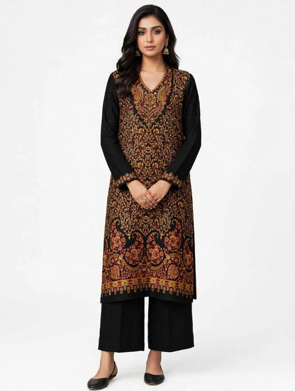 Raat Ki Rani Black Royal Kani Pashmina 3-Piece Suit