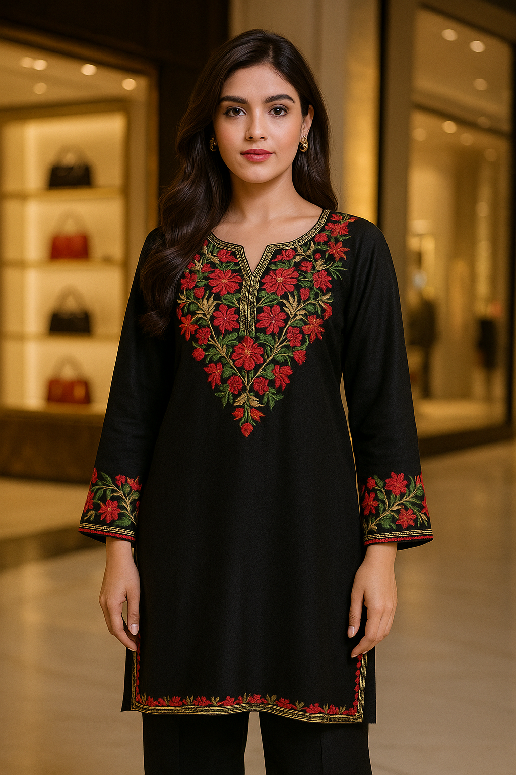 Black kurta Multi Embroidery