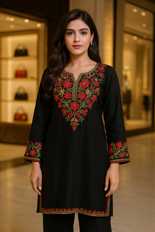 Black kurta Multi Embroidery