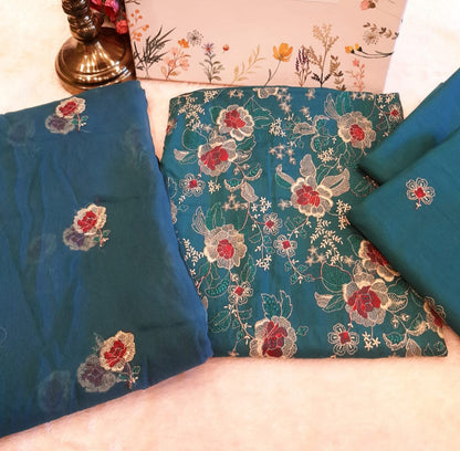 Deep Teal Floral Design