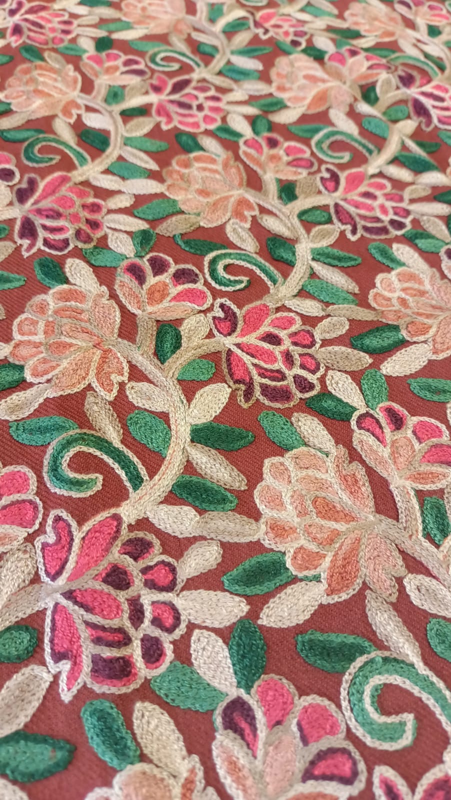 Exquisite Aari Embroidery Pashmina Shawl