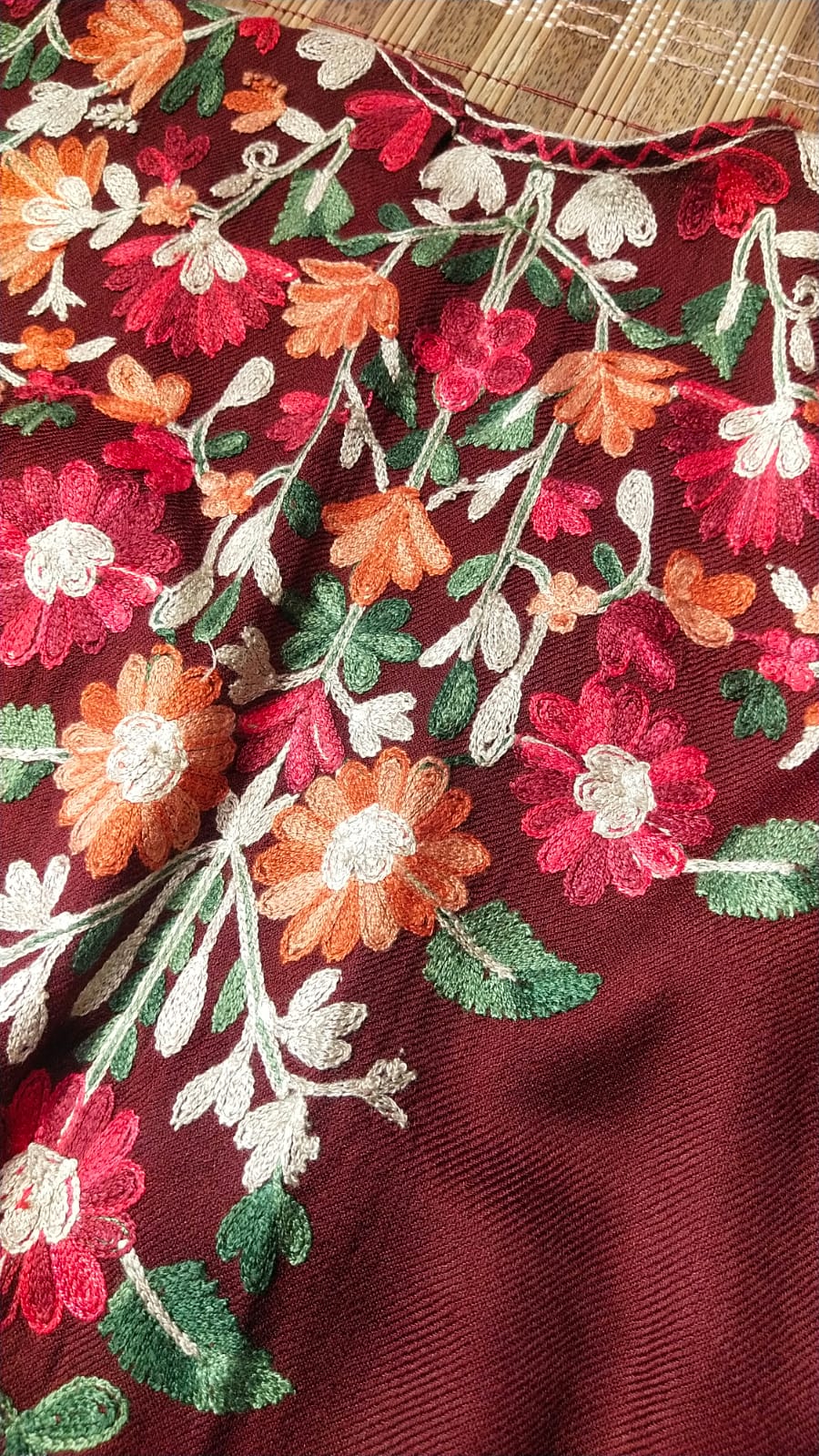 Aari Embroidered Pashmina Kaftan Cape