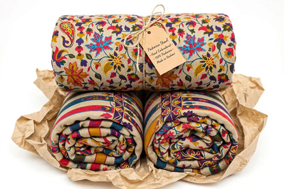 Kalamkari printed Floral & Paisley Pattern Wrap