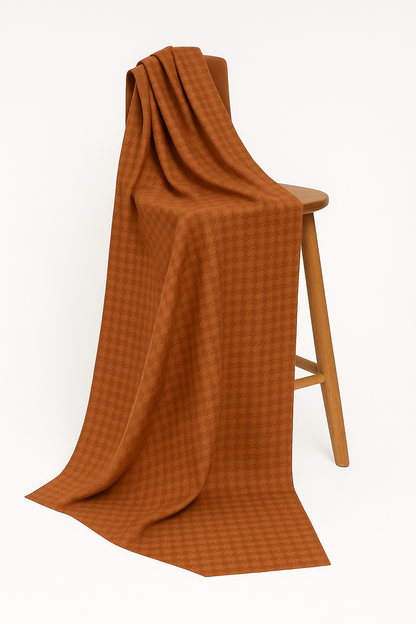 Rust Houndstooth Wool Stoler Elegant Winter Wrap