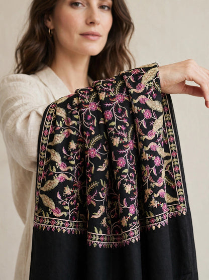 Pashmina Shawl with Papier Mâché Embroidery