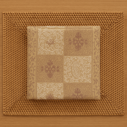 Elegant Pashmina Shawl with Aari Embroidery Warm Beige & Maroon Tones