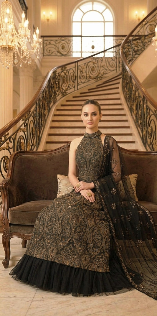 Elegant Bareeze Embroidered Net