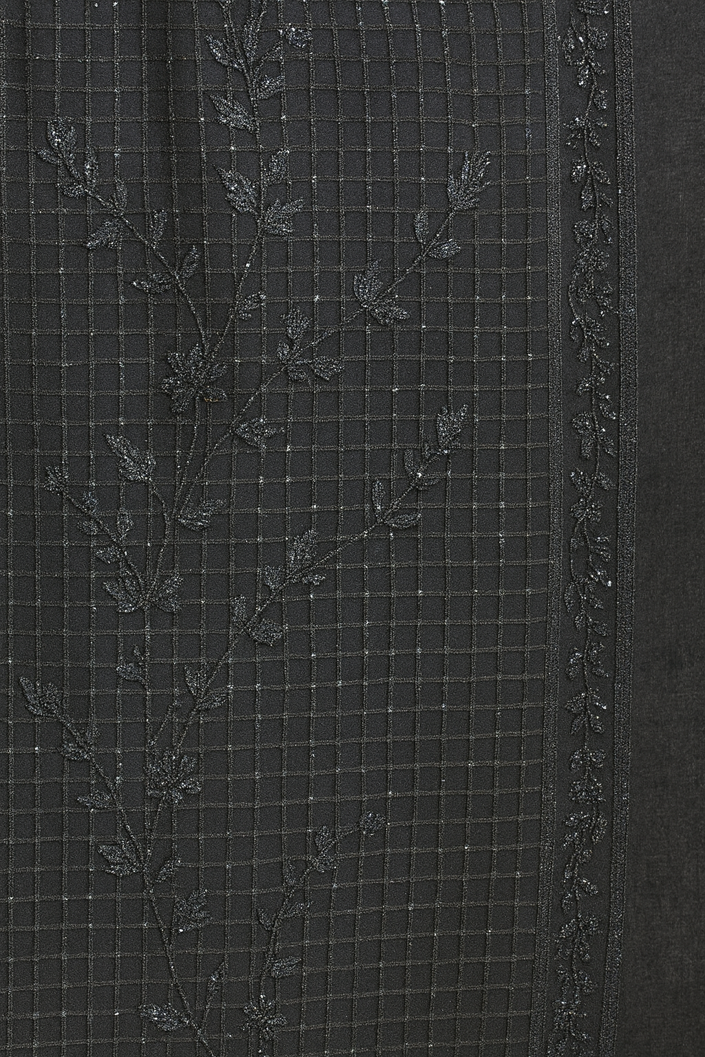 “Blackish Grey Lawn Dupatta with Stone & Thread Embroidery”