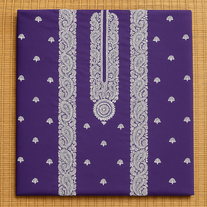 Purple Embroidered Lawn Shirt