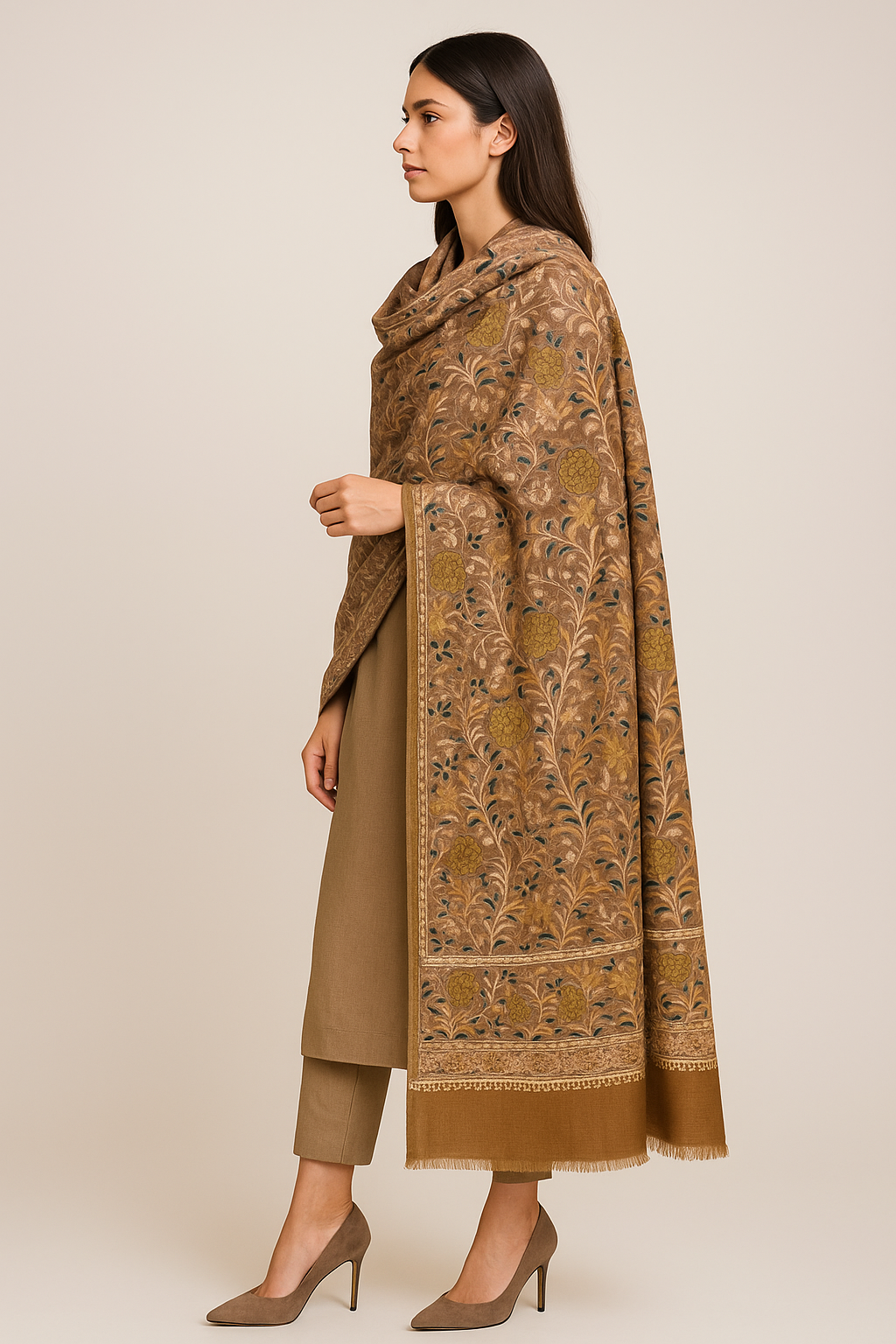 Elegant Embroidered Pashmina Shawl Timeless Sophistication